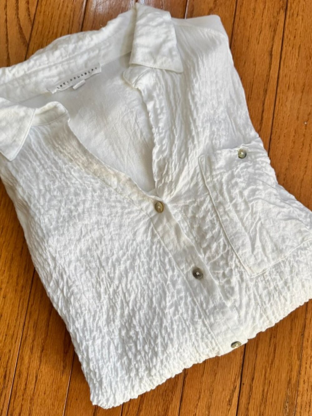 Jane & Delancey Textured Rayon Button‑Front Shirt XL – Minimalist Career Casual